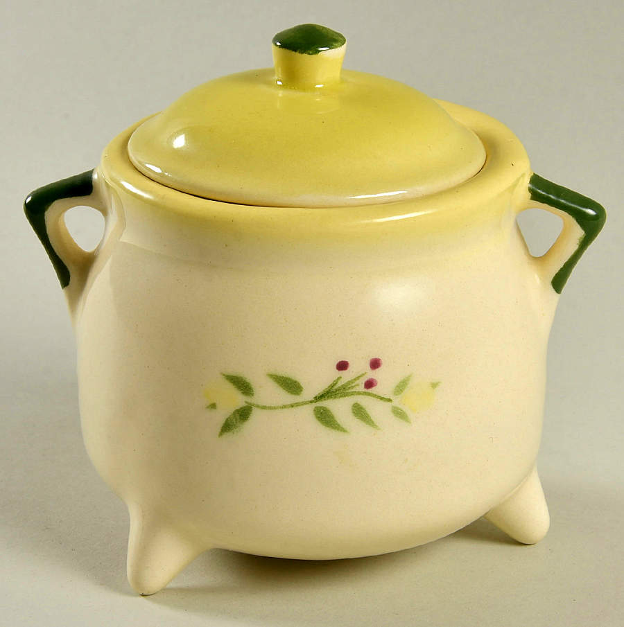 California Farmhouse Yellow Sugar Bowl & Lid by Brock-1