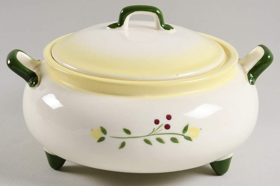 California Farmhouse Yellow Round Covered Vegetable by Brock-1