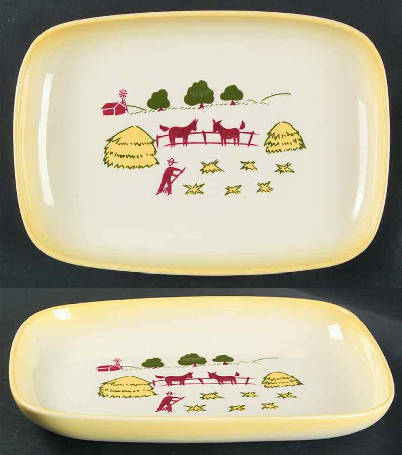 California Farmhouse Yellow 11" Rectangular Serving Platter by Brock-1