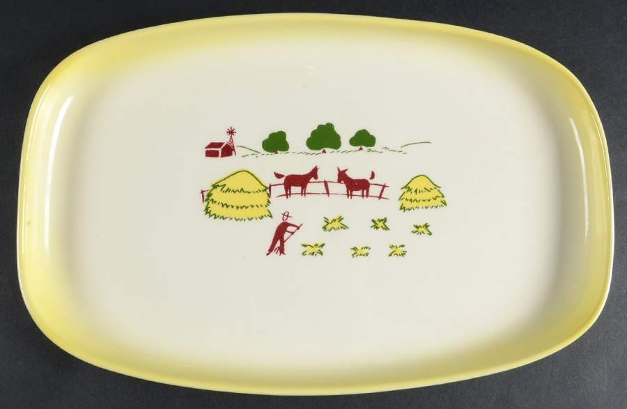 California Farmhouse Yellow 14" Rectangular Serving Platter by Brock-1