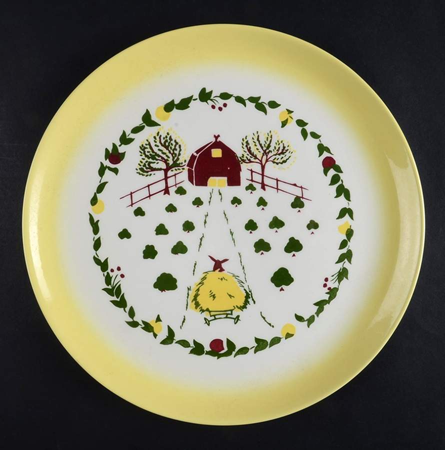 California Farmhouse Yellow Dinner Plate by Brock-1