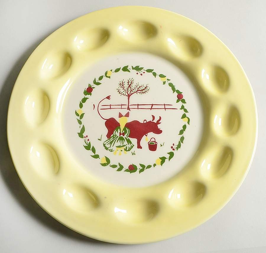 California Farmhouse Yellow Deviled Egg Plate by Brock-1