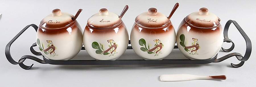 Chanticleer Burger Bar Set with Metal Rack by Brock-1