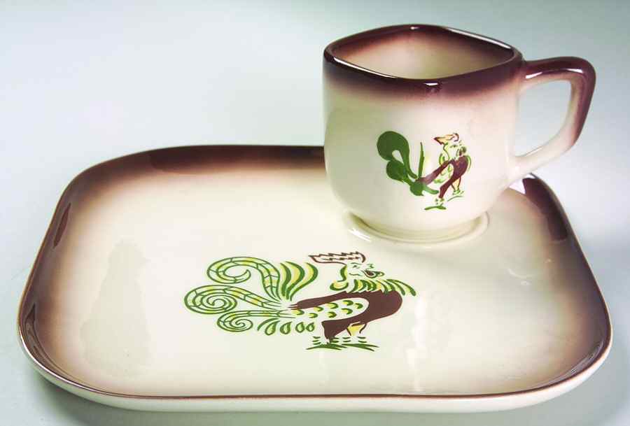 Chanticleer Snack Plate & Cup Set by Brock-1