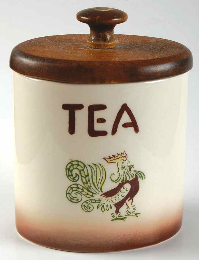 Chanticleer Tea Canister & Wood Lid by Brock-1
