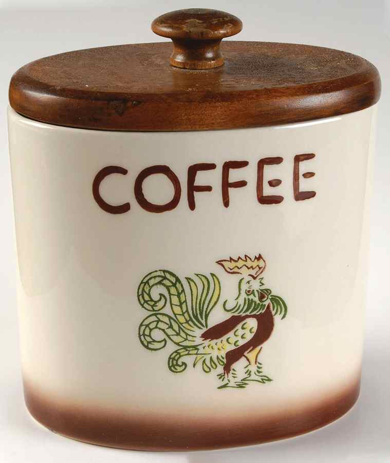 Chanticleer Coffee Canister & Wood Lid by Brock-1
