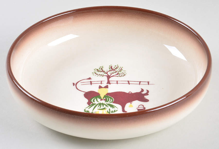 Country Lane Brown 8" Round Vegetable Bowl by Brock-1