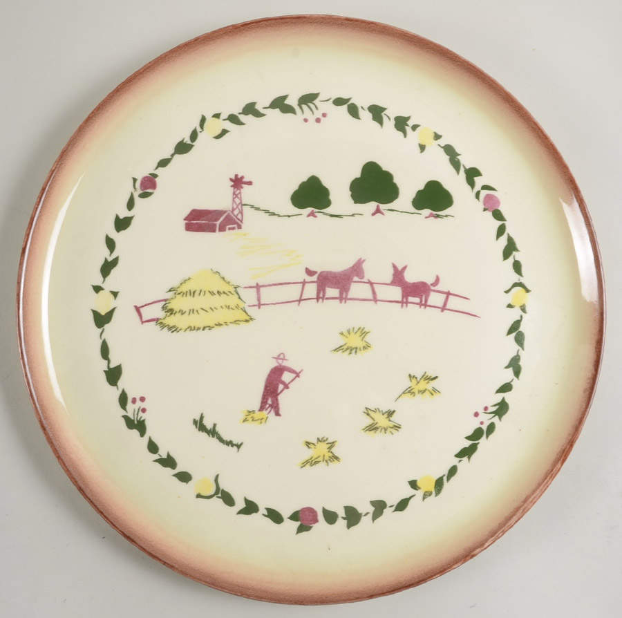 Country Lane Brown 13" Chop Plate (Round Platter) by Brock-1