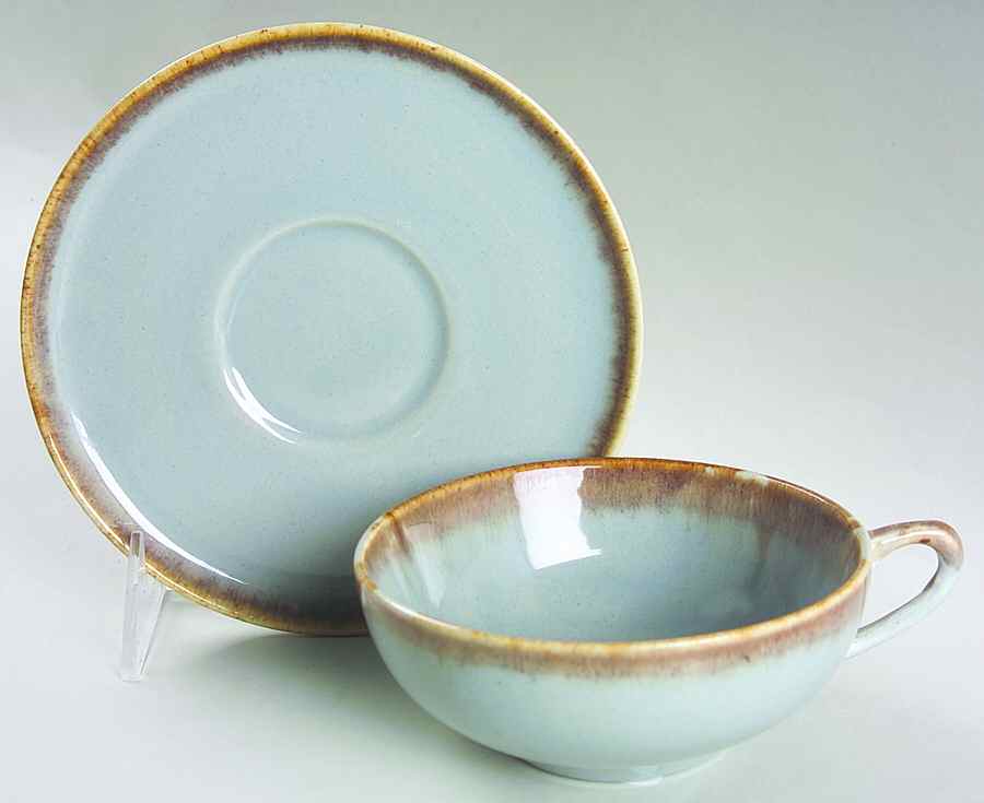 Desert Mist Grey Mist Flat Cup & Saucer Set by Brock-1