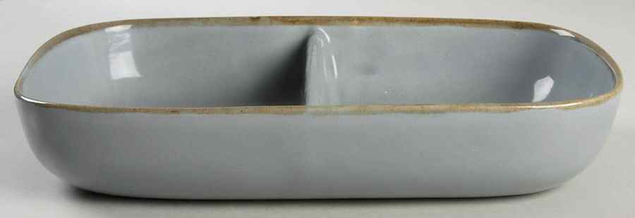 Desert Mist Grey Mist Rectangular Divided Vegetable Bowl by Brock-1