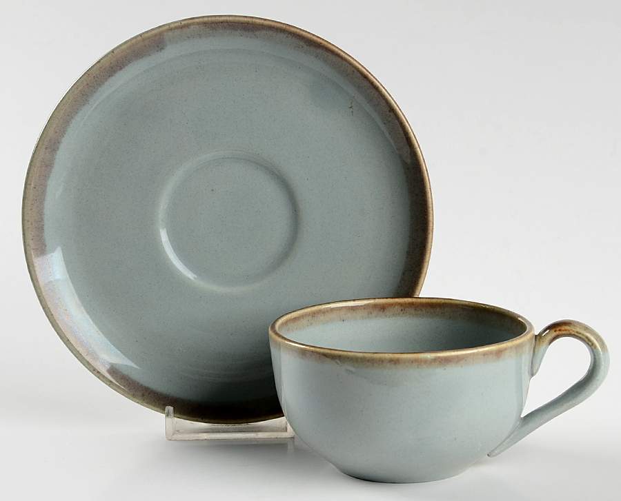 Desert Mist Grey Mist Flat Cup & Saucer Set by Brock-1