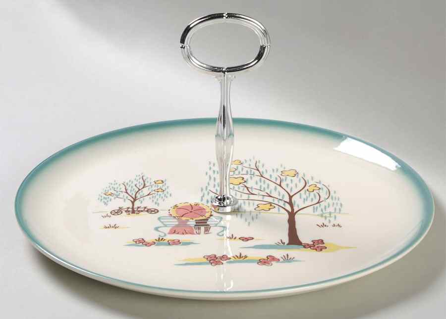 Forever Yours Round Serving Plate with Handle (DP) by Brock-1