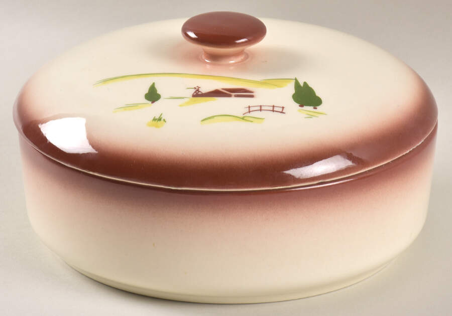 Harvest (Brown Trim) 1 Qt Round Covered Casserole by Brock-1
