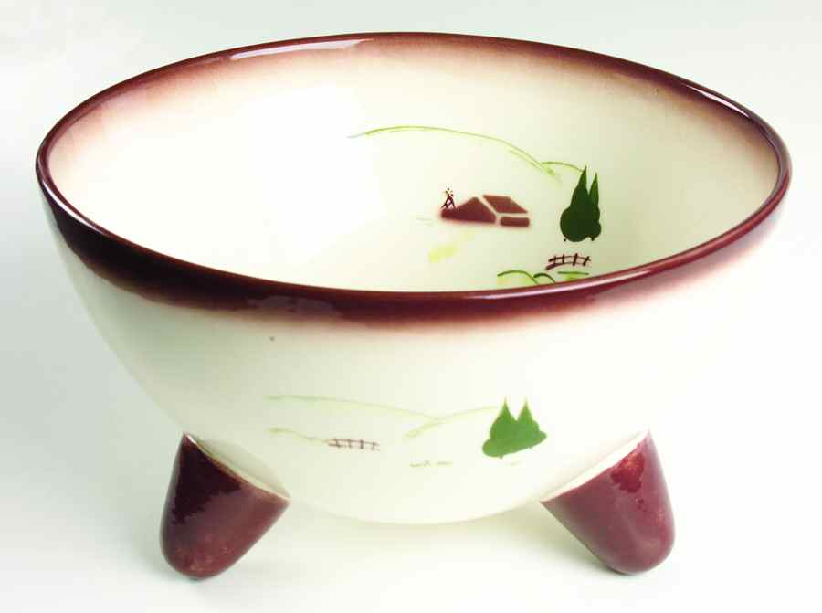 Harvest (Brown Trim) 10" 3-Toed Trivet Bowl by Brock-1