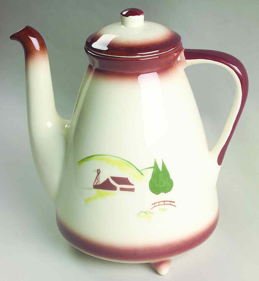 Harvest (Brown Trim) Coffee Pot & Lid by Brock-1