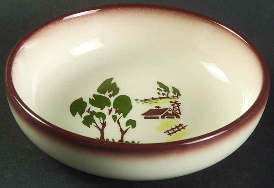 Harvest (Brown Trim) Fruit/Dessert (Sauce) Bowl by Brock-1
