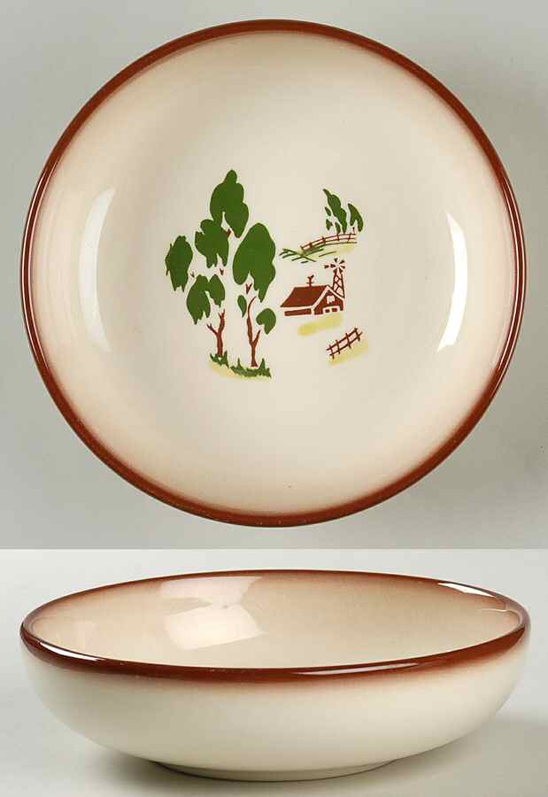 Harvest (Brown Trim) Coupe Soup Bowl by Brock-1