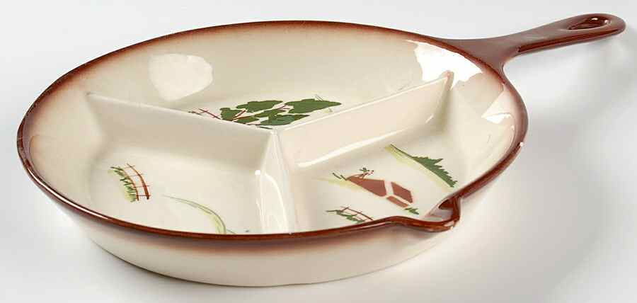 Harvest (Brown Trim) 3-Part Divided Open Skillet by Brock-1