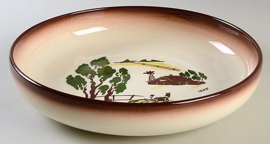 Harvest (Brown Trim) 11" Large Salad Serving Bowl by Brock-1