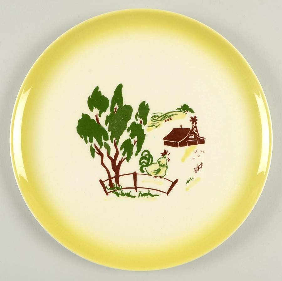 Harvest (Yellow Trim) Luncheon Plate by Brock-1