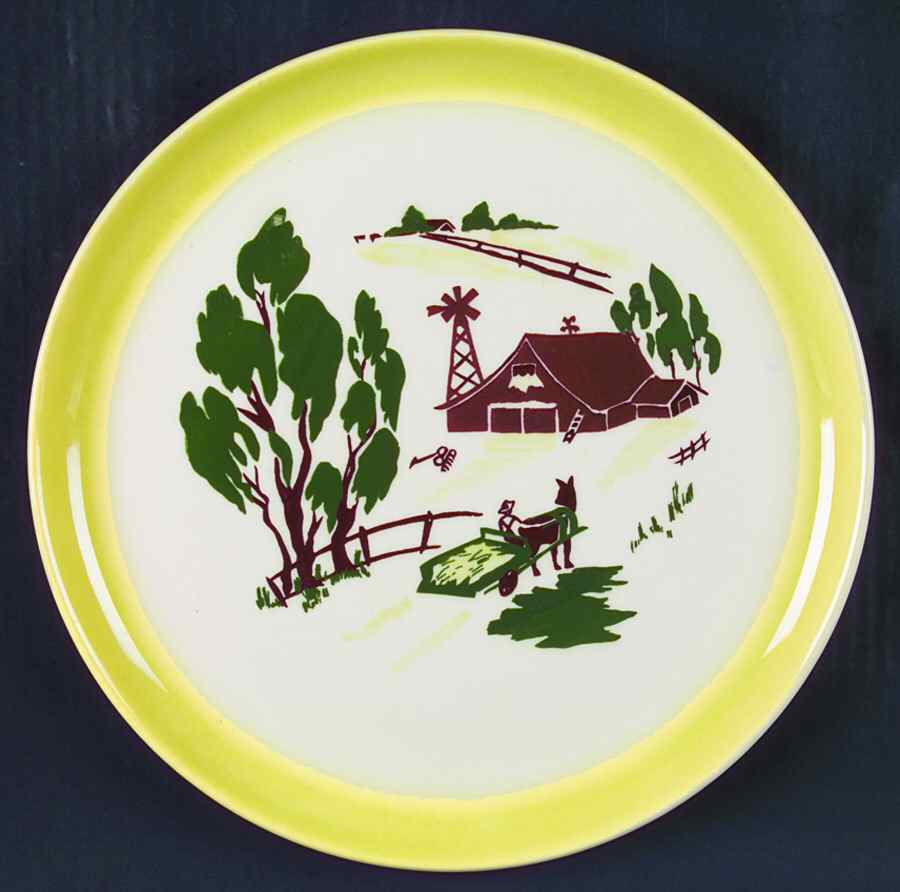 Harvest (Yellow Trim) Dinner Plate by Brock-1