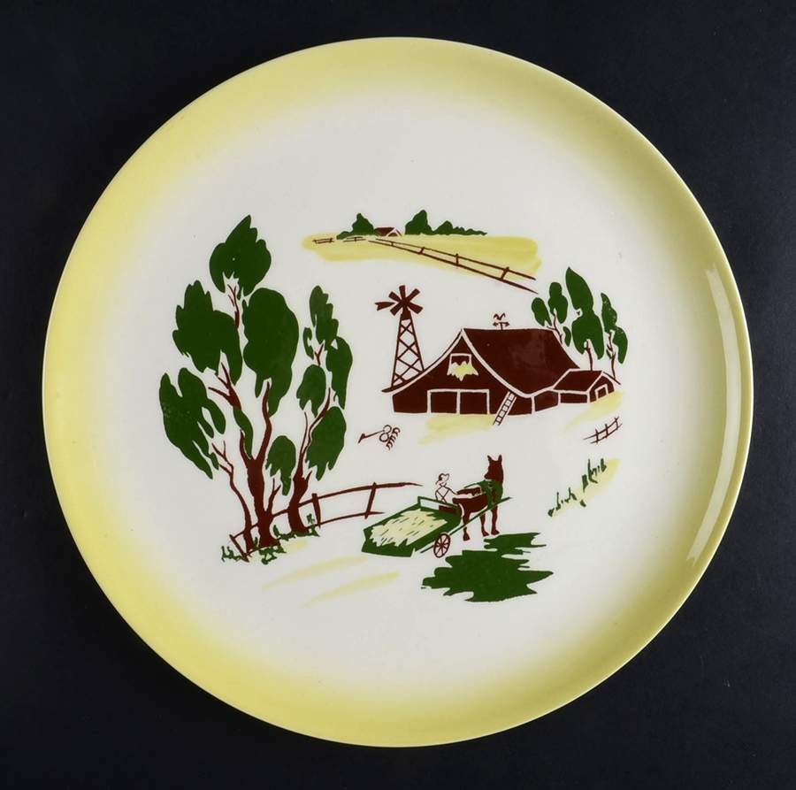 Harvest (Yellow Trim) Dinner Plate by Brock-1