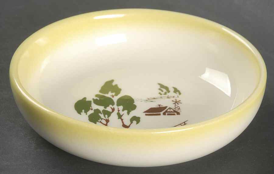 Harvest (Yellow Trim) Fruit/Dessert (Sauce) Bowl by Brock-1