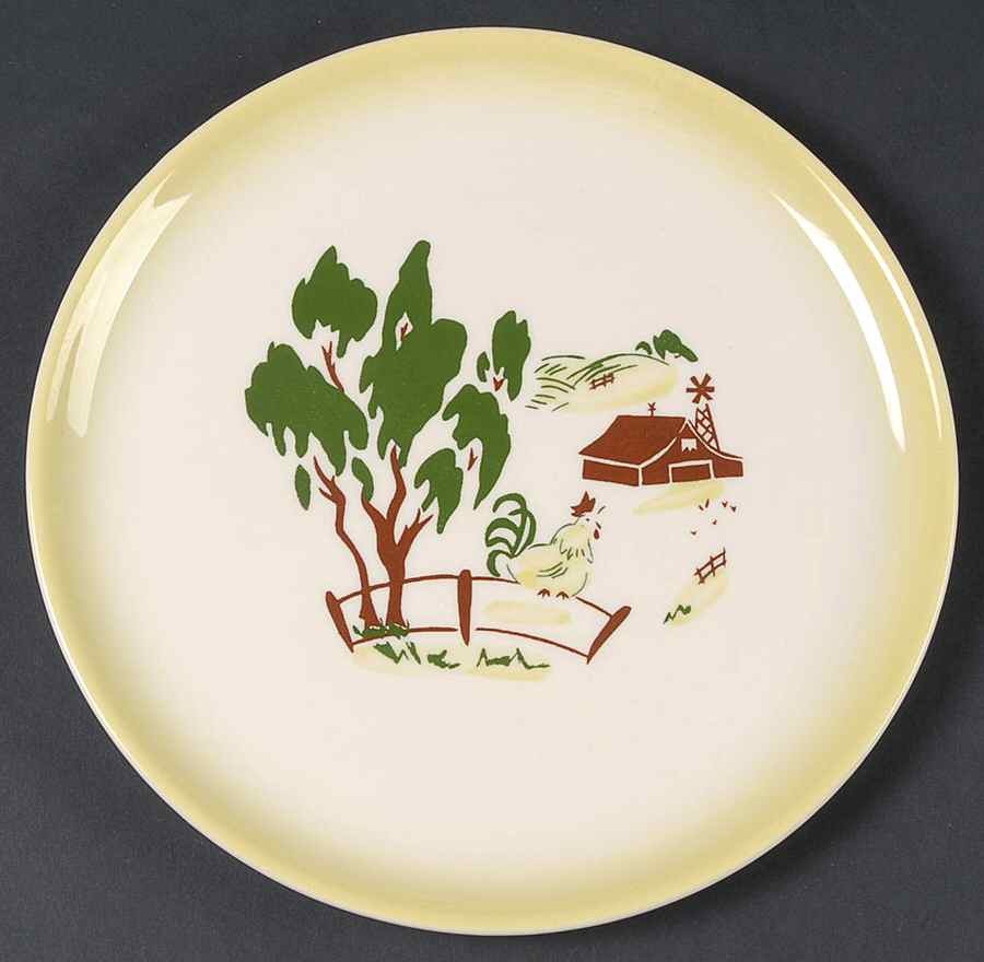 Harvest (Yellow Trim) Salad Plate by Brock-1