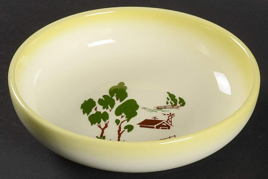 Harvest (Yellow Trim) Coupe Soup Bowl by Brock-1