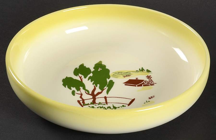 Harvest (Yellow Trim) 8" Round Vegetable Bowl by Brock-1