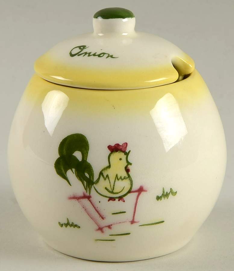 Harvest (Yellow Trim) Condiment Jar & Lid by Brock-1