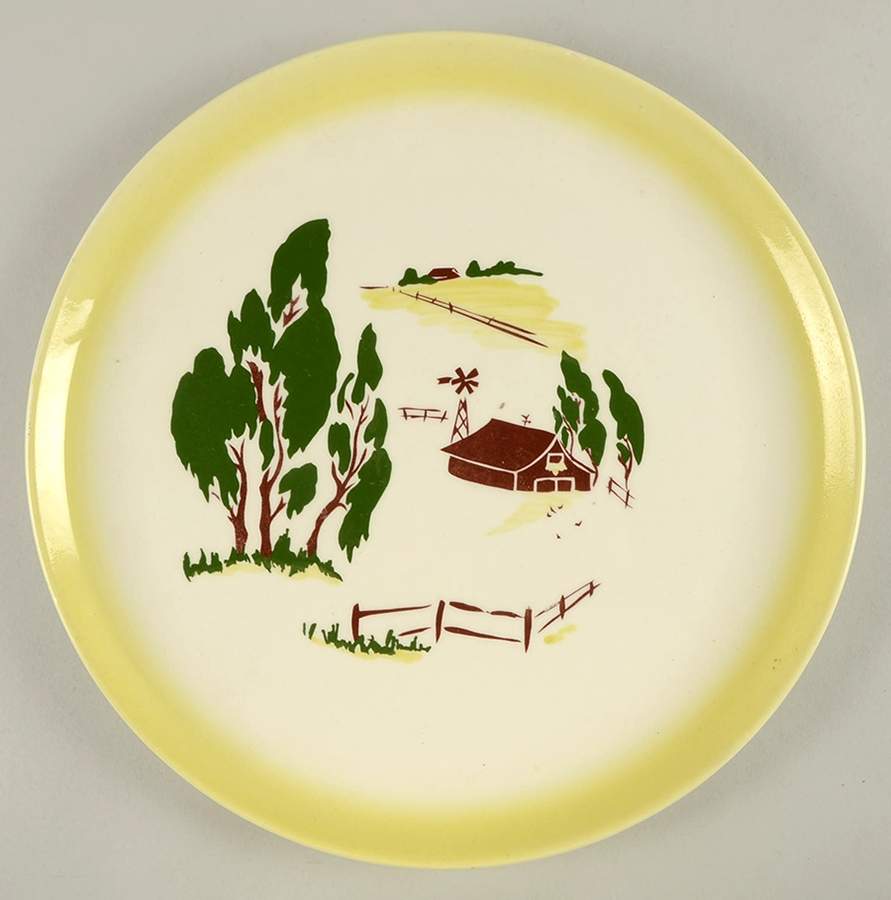 Harvest (Yellow Trim) 13" Chop Plate (Round Platter) by Brock-1