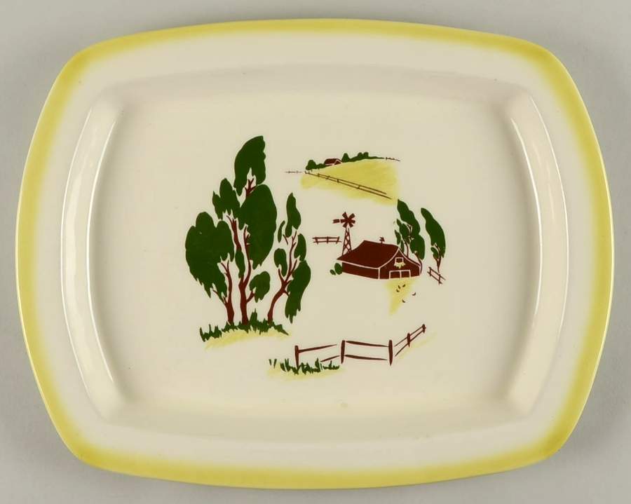 Harvest (Yellow Trim) 17" Rectangular Serving Platter by Brock-1