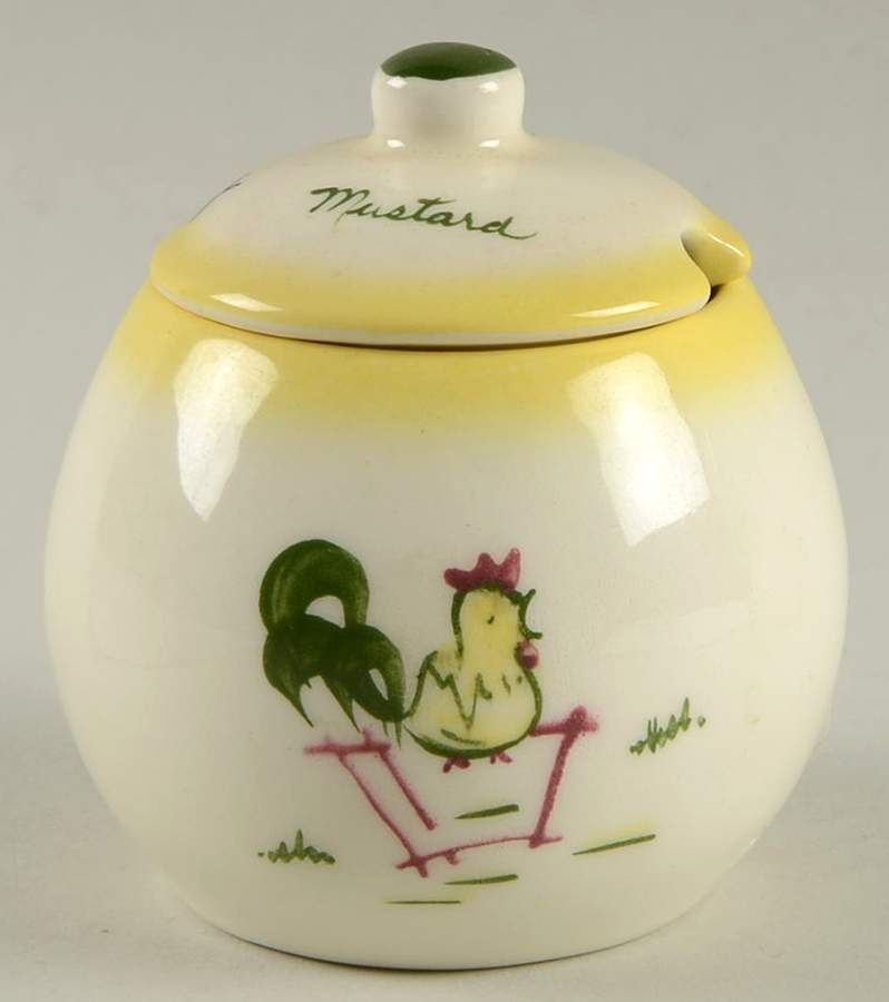 Harvest (Yellow Trim) Condiment Jar & Lid by Brock-1