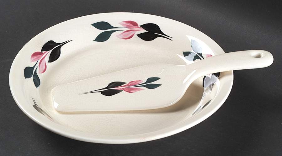 Antique Leaf Pie Serving Plate by Blue Ridge Southern Pottery-1