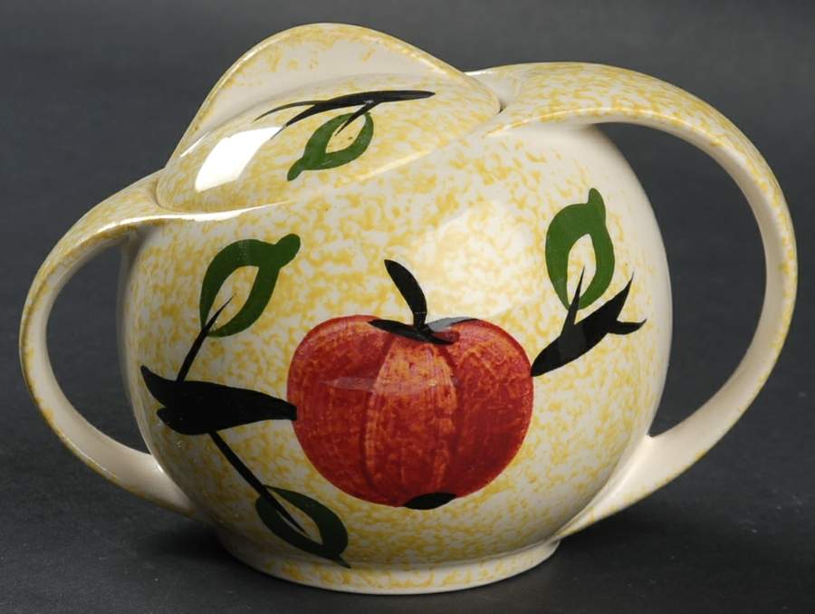Apple Jack Sugar Bowl & Lid by Blue Ridge Southern Pottery-1