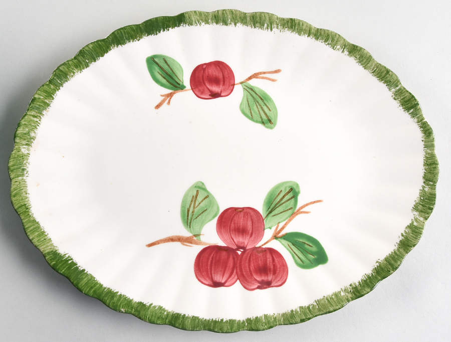 Apple Tart 11" Oval Serving Platter by Blue Ridge Southern Pottery-1