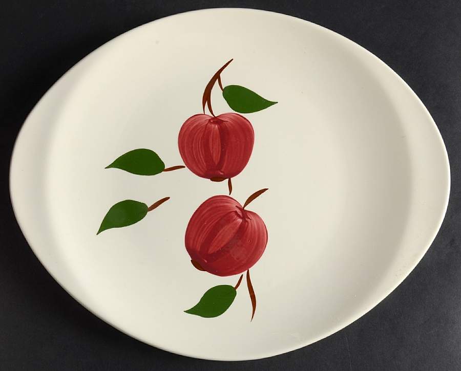 Arlington Apple 12" Oval Serving Platter by Blue Ridge Southern Pottery-1