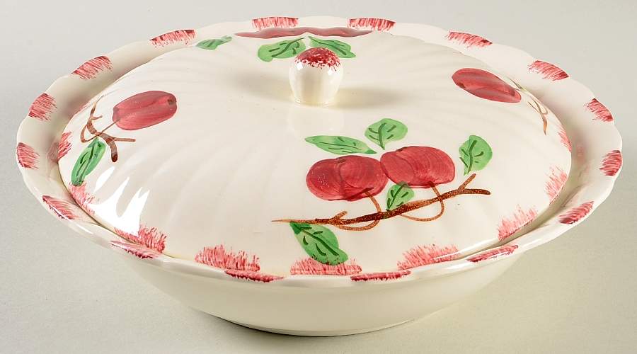 Autumn Apple Round Covered Vegetable by Blue Ridge Southern Pottery-1