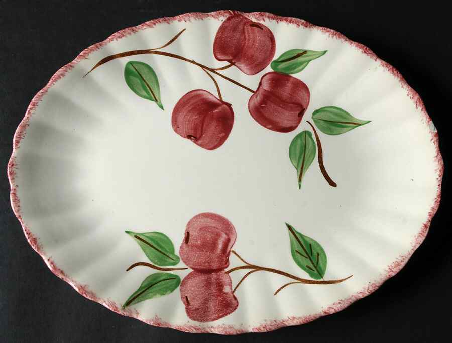 Autumn Apple 11" Oval Serving Platter by Blue Ridge Southern Pottery-1
