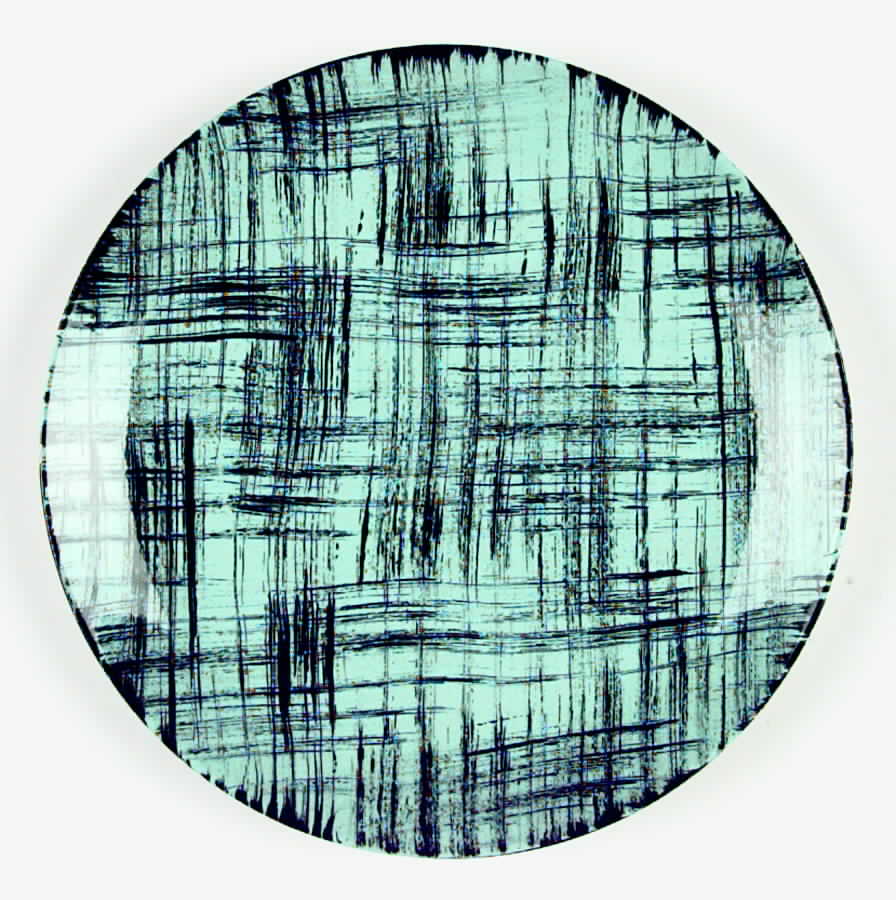Basketweave Blue Dinner Plate by Blue Ridge Southern Pottery-1