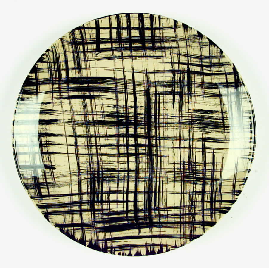 Basketweave Yellow Dinner Plate by Blue Ridge Southern Pottery-1