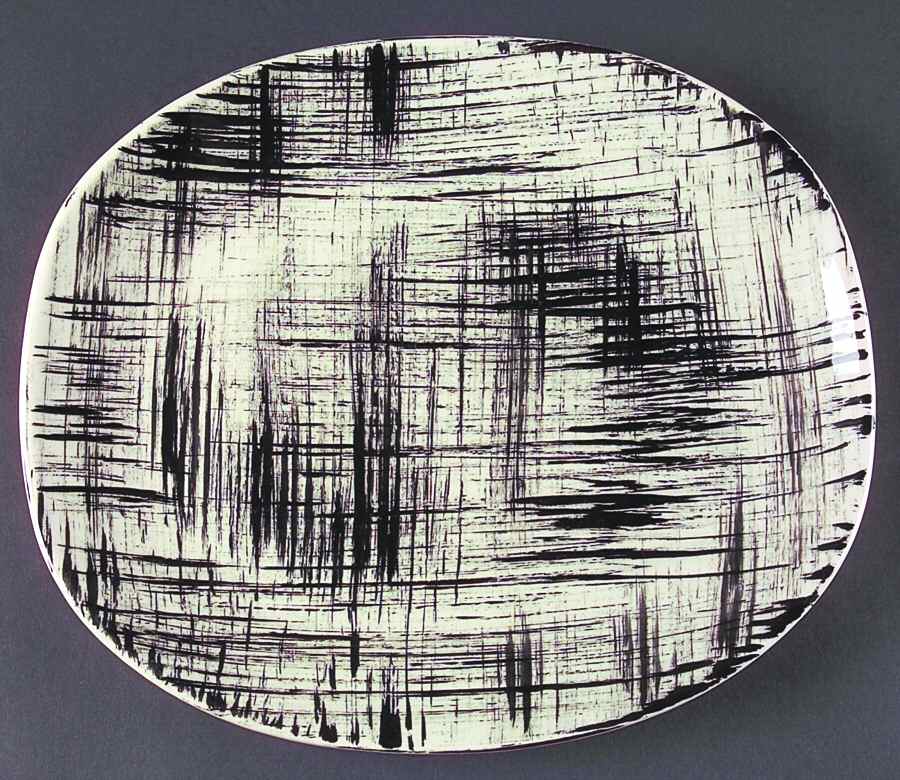 Basketweave Yellow 12" Oval Serving Platter by Blue Ridge Southern Pottery-1