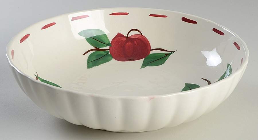 Beaded Apple 10" Large Salad Serving Bowl by Blue Ridge Southern Pottery-1