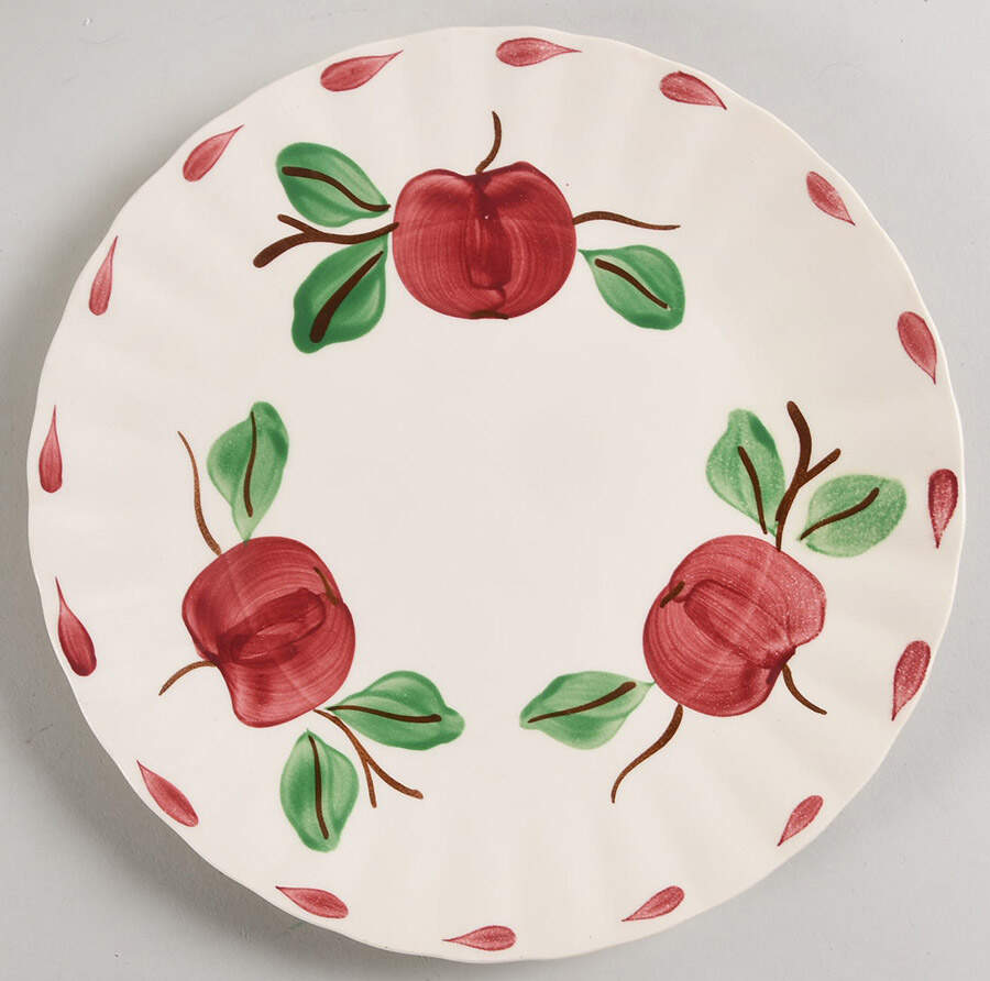 Beaded Apple Luncheon Plate by Blue Ridge Southern Pottery-1