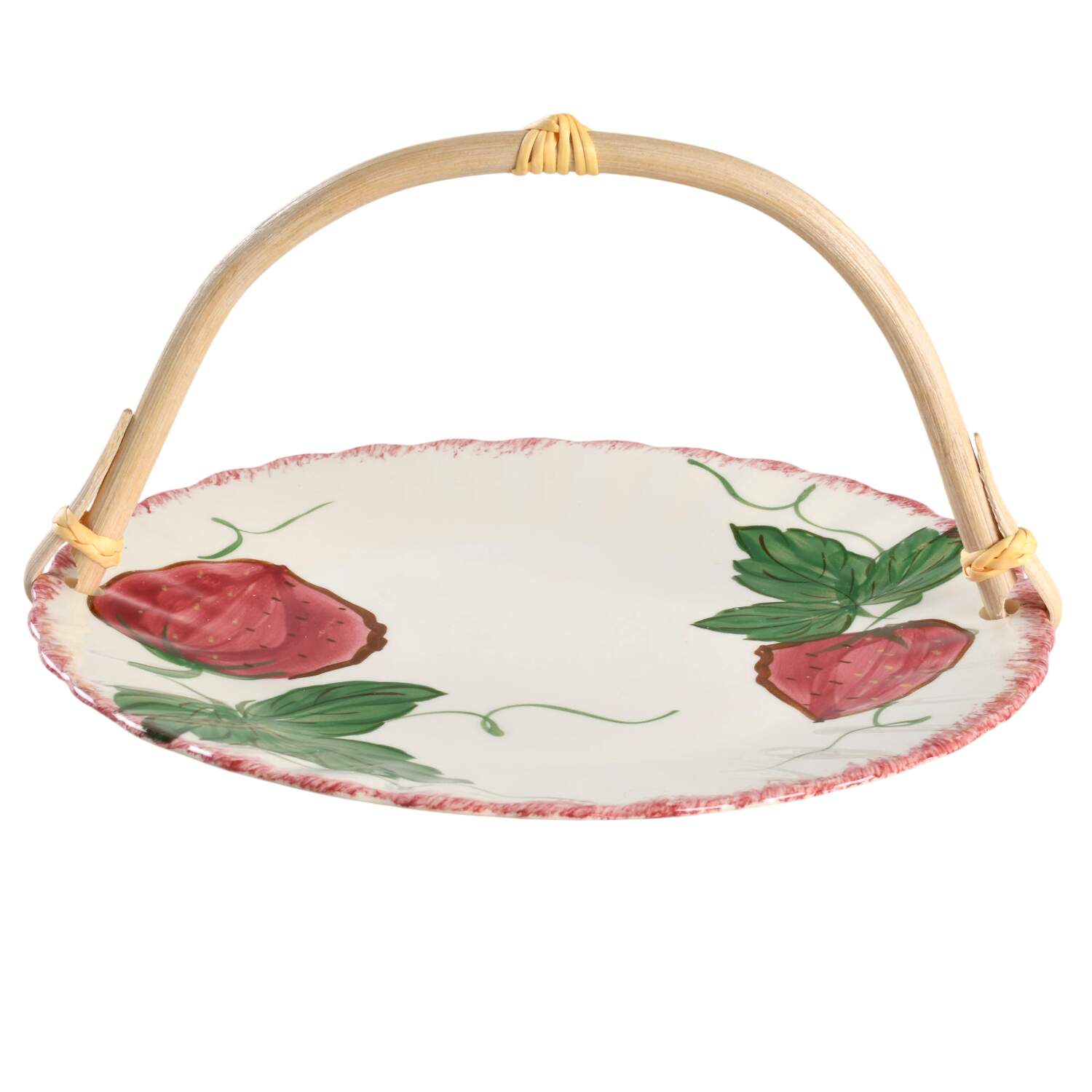 Berryville 5 3/8"-5 5/8" Bamboo Handled Serving Plate  HC by Blue Ridge Southern Pottery-1