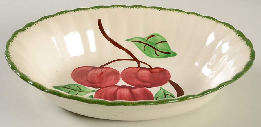 Big Apple 9" Oval Vegetable Bowl by Blue Ridge Southern Pottery-1