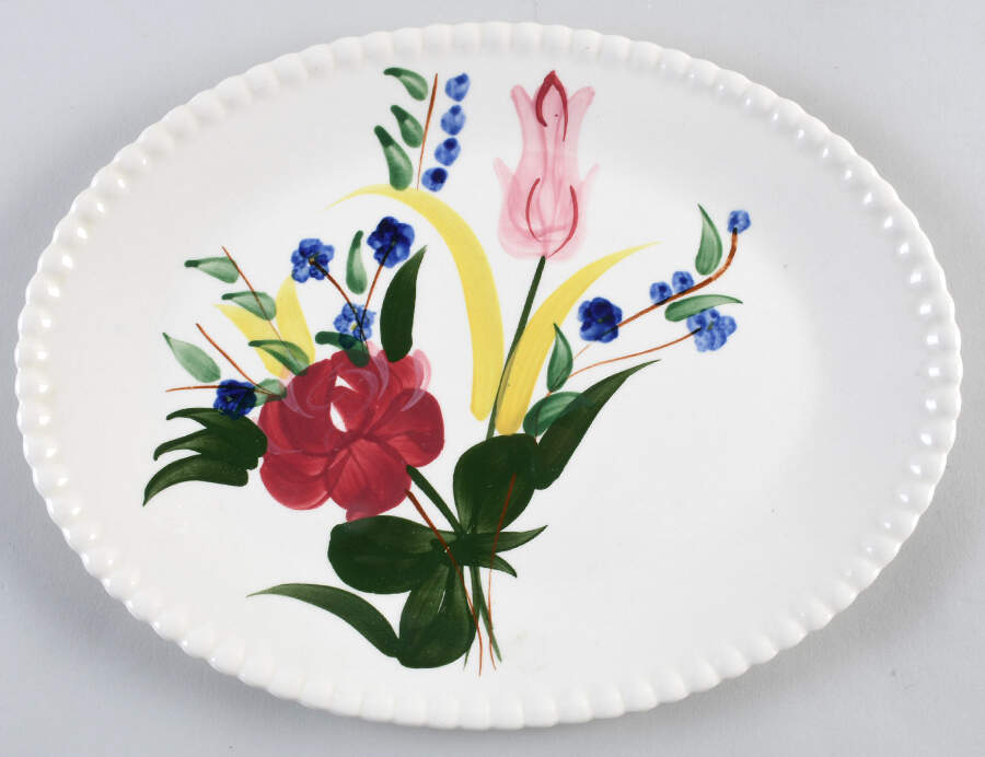 Bluebell Bouquet 11" Oval Serving Platter by Blue Ridge Southern Pottery-1