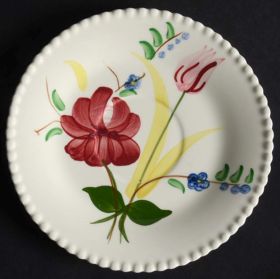 Bluebell Bouquet Saucer for Footed Cup by Blue Ridge Southern Pottery-1