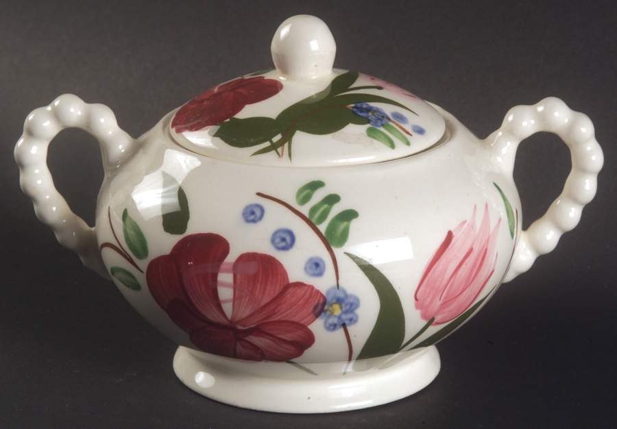 Bluebell Bouquet Sugar Bowl & Lid by Blue Ridge Southern Pottery-1